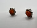Vintage Amber and Sterling Silver Earrings
