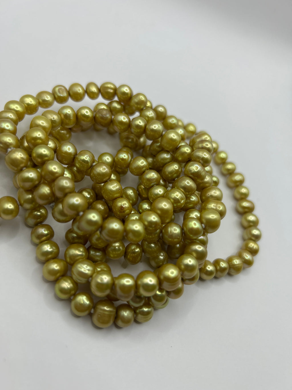 Gold Pearls Continuous Strand Necklace